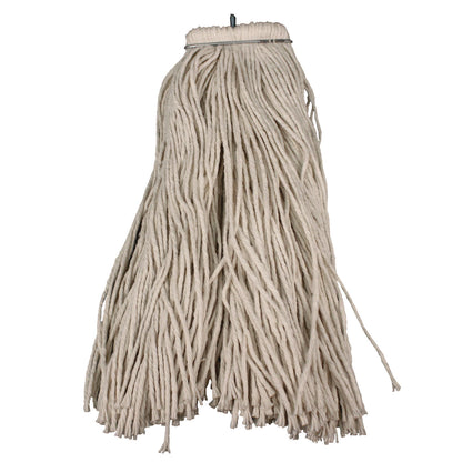 Impact® Layflat Regular Screw-Type Mop Head, Cotton, 24 oz, 1" Headband, White (IMP12124)