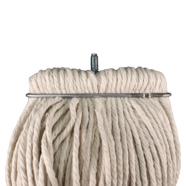 Impact® Layflat Regular Screw-Type Mop Head, Cotton, 24 oz, 1" Headband, White (IMP12124)