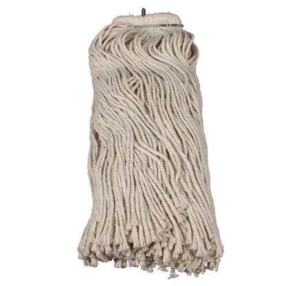 Impact® Layflat Regular Screw-Type Mop Head, Cotton, 24 oz, 1" Headband, White (IMP12124)