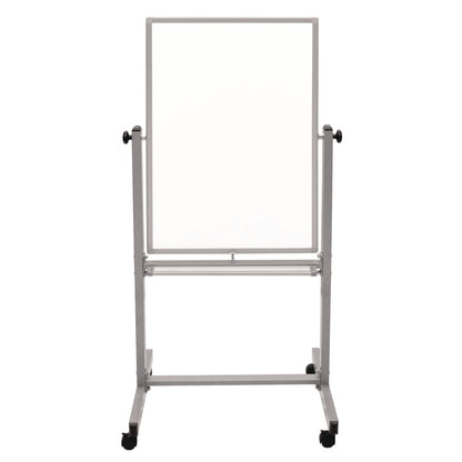 Luxor Mobile Magnetic Whiteboard, 24" x 36", White Surface, Satin Aluminum Frame (LXCL270)