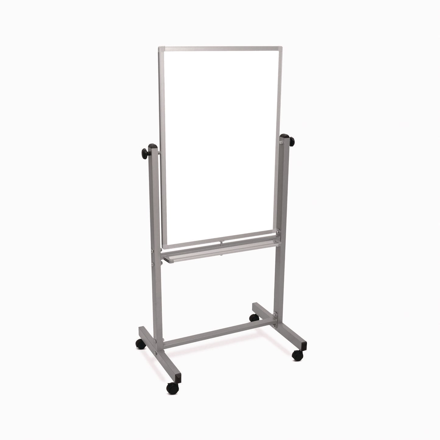 Luxor Mobile Magnetic Whiteboard, 24" x 36", White Surface, Satin Aluminum Frame (LXCL270)