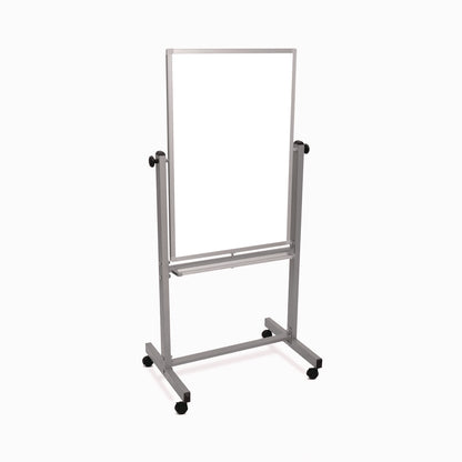 Luxor Mobile Magnetic Whiteboard, 24" x 36", White Surface, Satin Aluminum Frame (LXCL270)