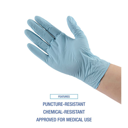 Boardwalk® Disposable Examination Nitrile Gloves, Powder-Free, X-Small, 5 mil Thick, 9.5" Long, Blue, 100/Box (BWK382XSBXA)