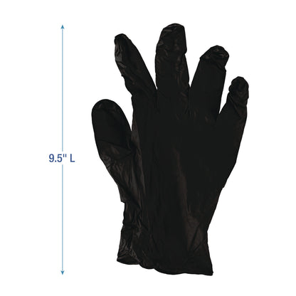 Boardwalk® 396 Series Disposable General-Purpose Nitrile Gloves, Powder-Free, XX-Large, 4.4 mil Thick, 9.5" Long, Black, 100/Box (BWK396XXLBXA)