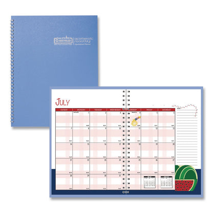 House of Doolittle™ Recycled Academic Year Illustrated Monthly Planner, 10 x 7, Light Blue Cover, 12-Month (July to June): 2025 to 2026 (HOD239508)