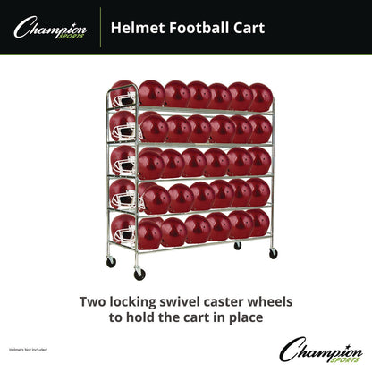 champion-sports-60-helmet-football-cart-five-shelves-metal-176-lb-capacity-24-x-61-x-65-chrome-csifbhc_3