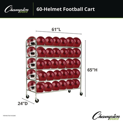 champion-sports-60-helmet-football-cart-five-shelves-metal-176-lb-capacity-24-x-61-x-65-chrome-csifbhc_5
