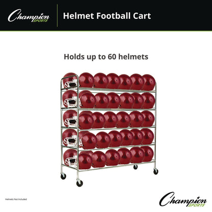 champion-sports-60-helmet-football-cart-five-shelves-metal-176-lb-capacity-24-x-61-x-65-chrome-csifbhc_6