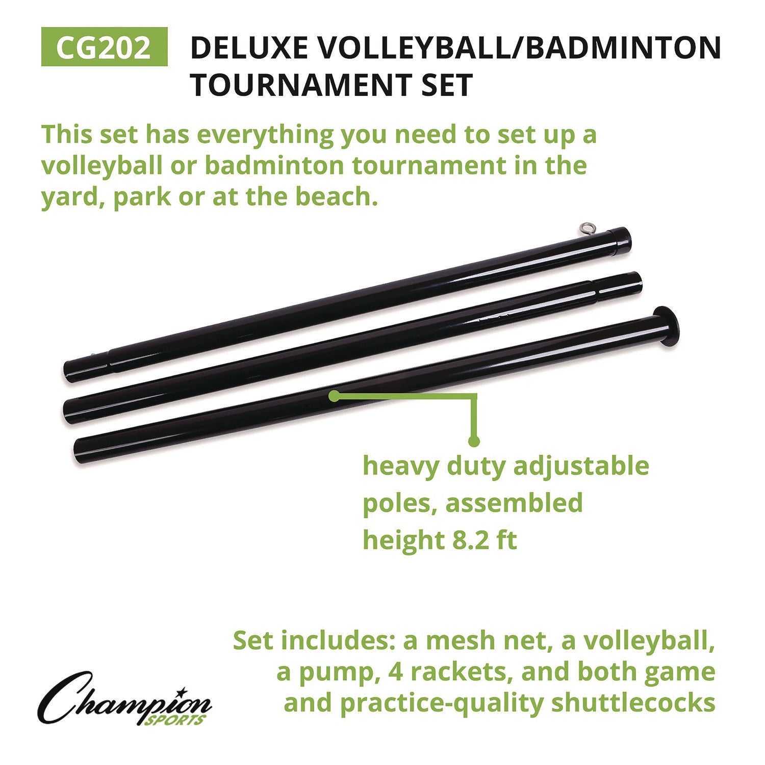 champion-sports-deluxe-volleyball-badminton-tournament-set-4-rackets-2-shuttlecocks-2-birdies-net-pump-volleyball-csicg202_5