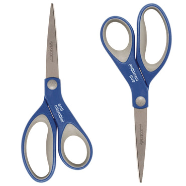 westcott-scissors-with-antimicrobial-protection-8-long-3-25-cut-length-straight-blue-gray-handle-2-pack-acm17836_2