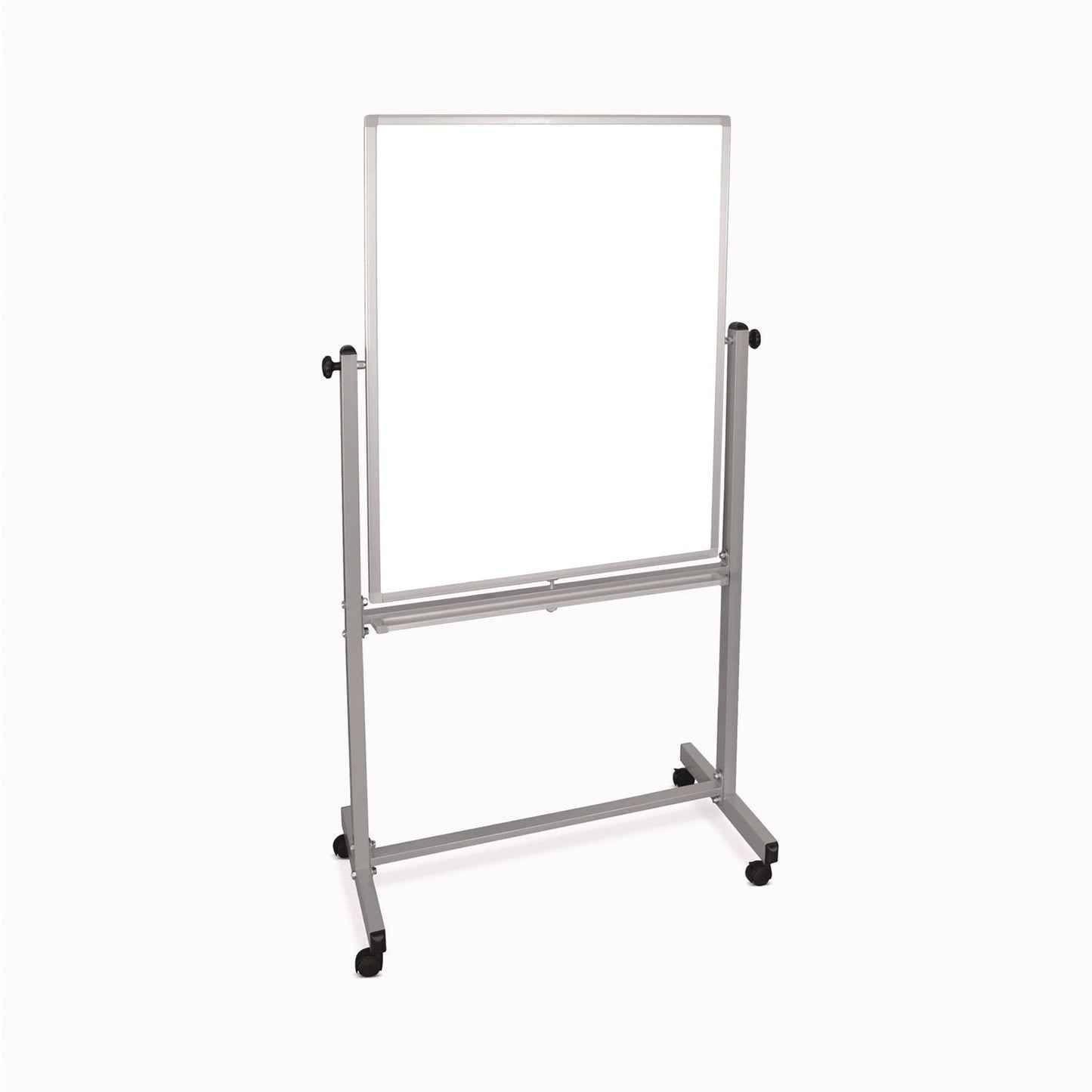 Luxor Mobile Magnetic Whiteboard, 36" x 68", White Surface, Satin Aluminum Frame (LXCMB3040WW)