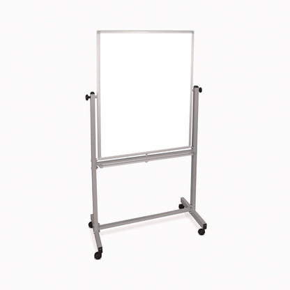 Luxor Mobile Magnetic Whiteboard, 36" x 68", White Surface, Satin Aluminum Frame (LXCMB3040WW)