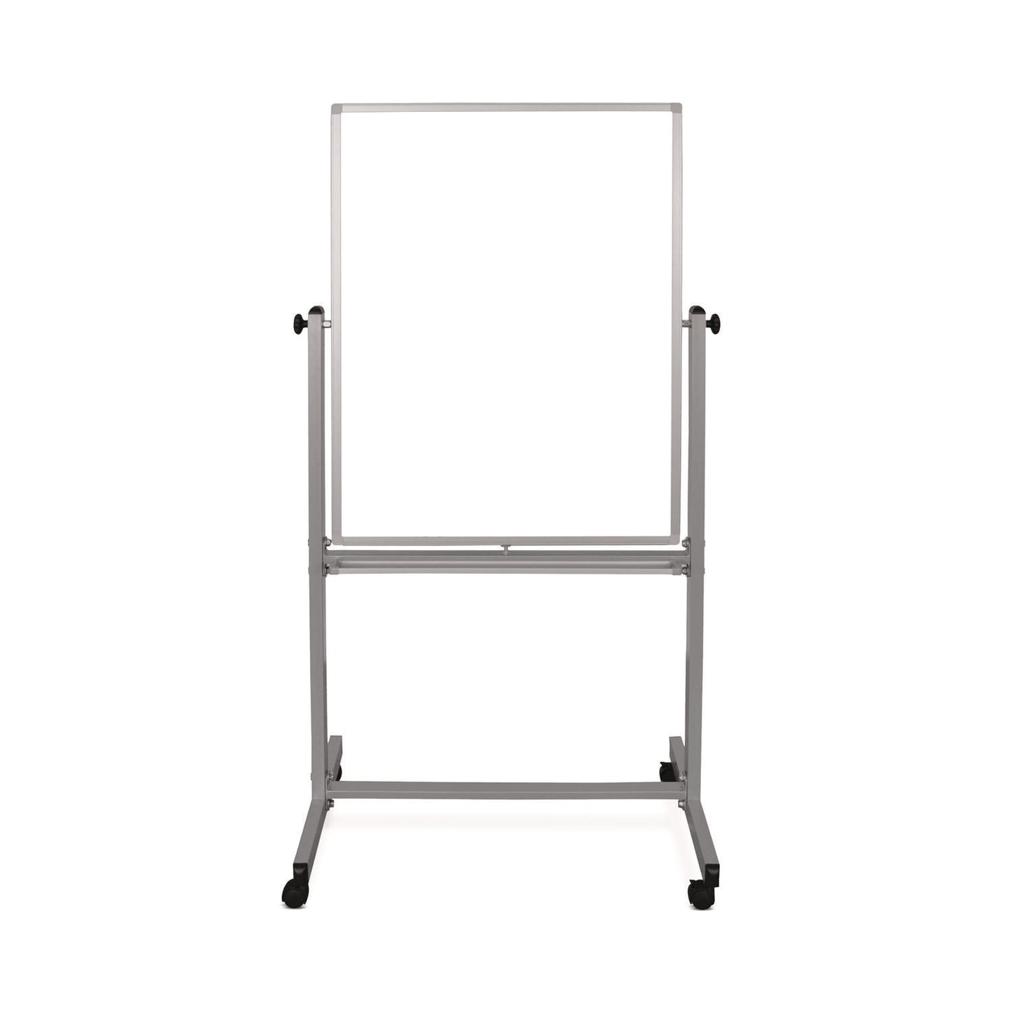 Luxor Mobile Magnetic Whiteboard, 36" x 68", White Surface, Satin Aluminum Frame (LXCMB3040WW)