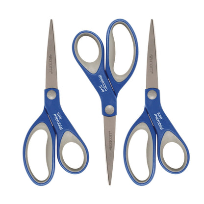 westcott-scissors-with-antimicrobial-protection-8-long-3-25-cut-length-straight-blue-gray-handle-3-pack-acm17837_4