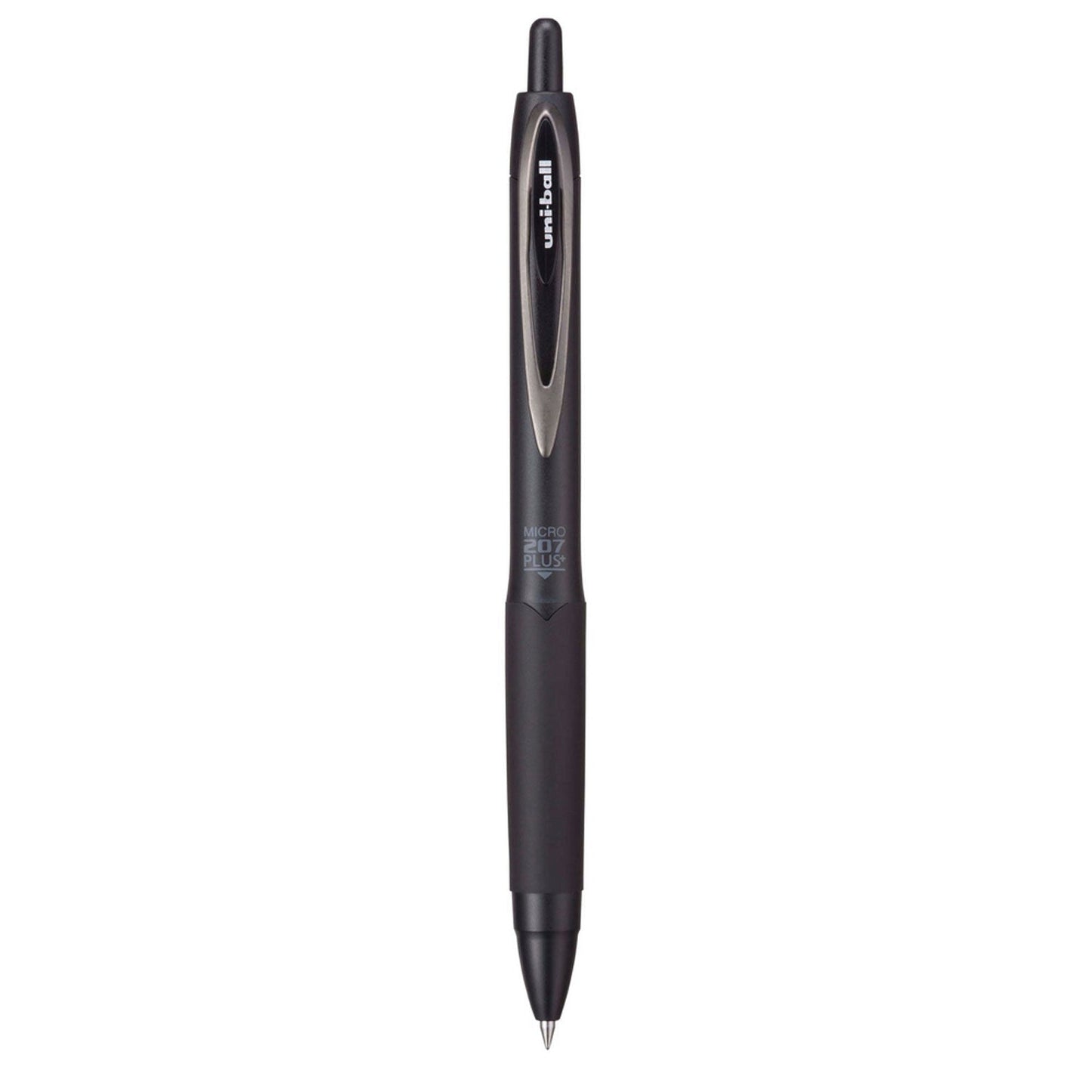 uniball-207-plus-gel-pen-retractable-micro-0-5-mm-black-ink-black-barrel-dozen-ubc70606_2
