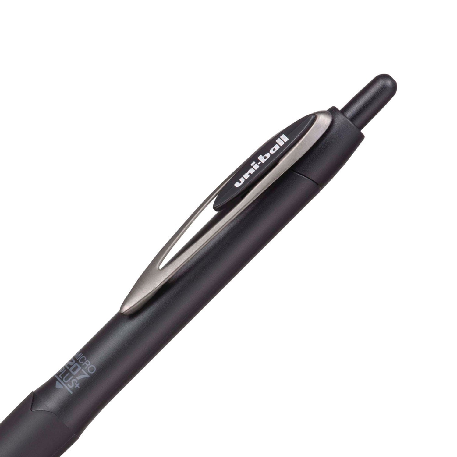 uniball-207-plus-gel-pen-retractable-micro-0-5-mm-black-ink-black-barrel-dozen-ubc70606_6