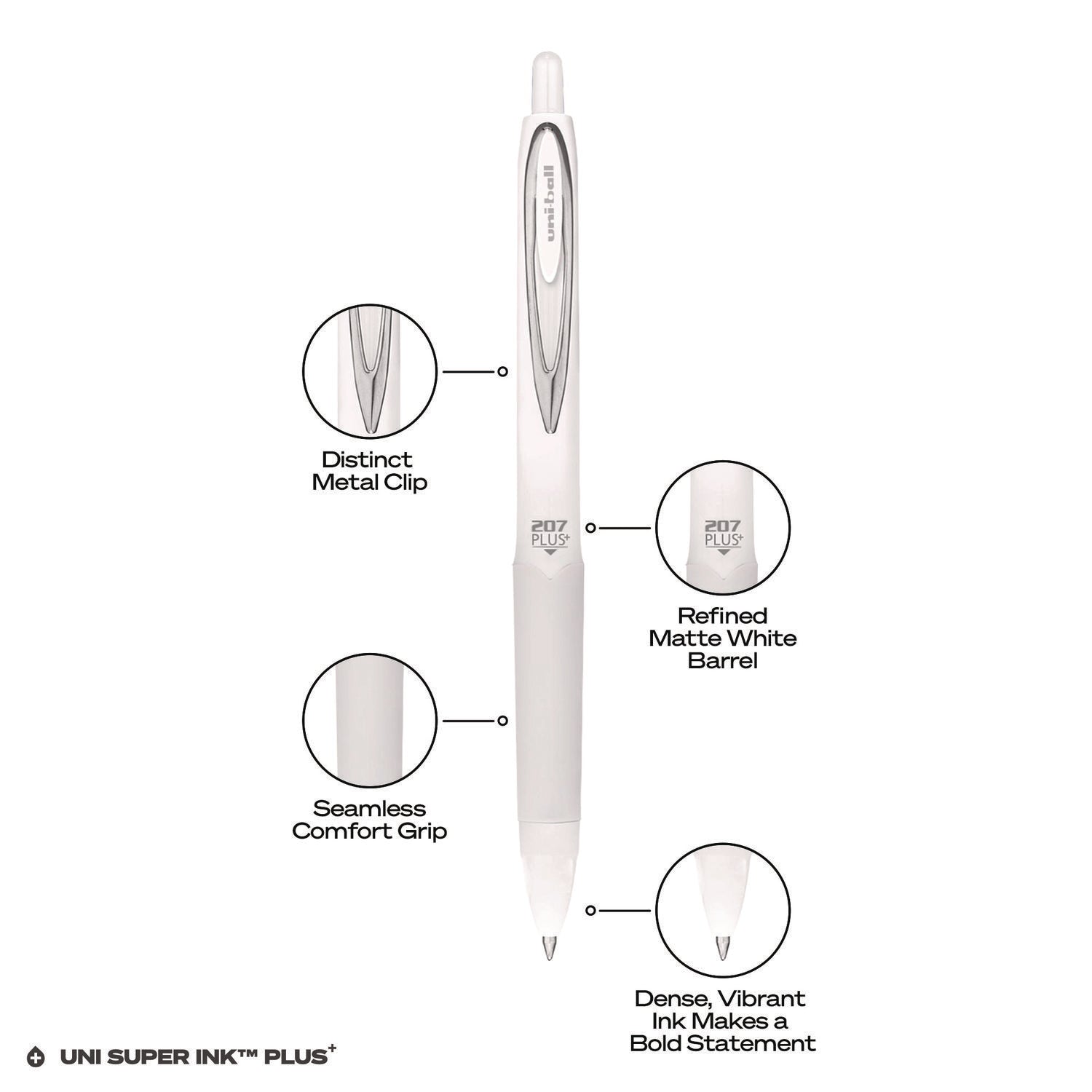 uniball-207-plus-gel-pen-retractable-medium-0-7-mm-black-ink-white-barrel-dozen-ubc70706_6