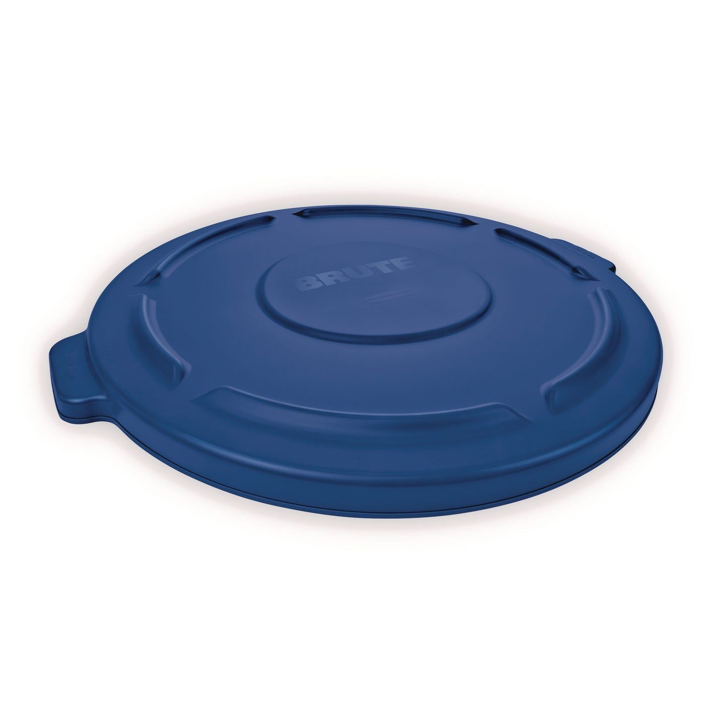 Rubbermaid® Commercial BRUTE Self-Draining Flat Top Lid for 55 gal Round Brute Containers, 26.75" Diameter, Blue, 3/Carton (RCP1779733CT)