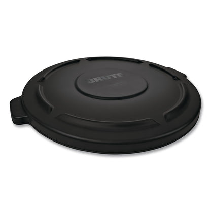 Rubbermaid® Commercial BRUTE Self-Draining Flat Top Lids for 32 gal Round BRUTE Containers, 22.25" Diameter, Black (RCP1867532EA)
