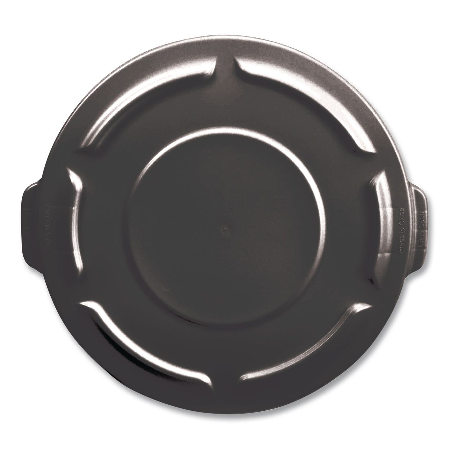 Rubbermaid® Commercial BRUTE Self-Draining Flat Top Lids for 32 gal Round BRUTE Containers, 22.25" Diameter, Black (RCP1867532EA)