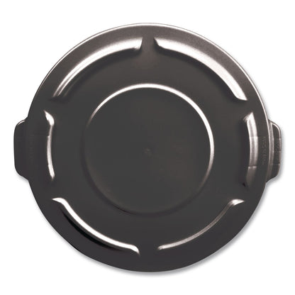 Rubbermaid® Commercial BRUTE Self-Draining Flat Top Lids for 32 gal Round BRUTE Containers, 22.25" Diameter, Black (RCP1867532EA)