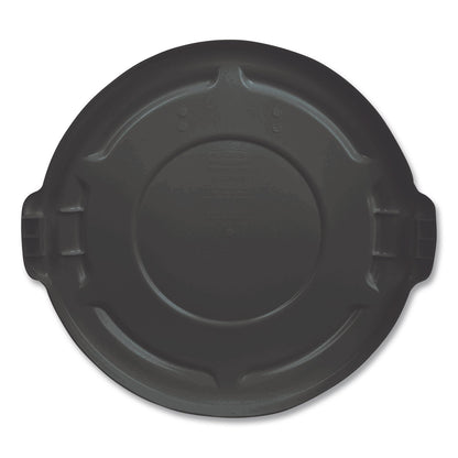 Rubbermaid® Commercial BRUTE Self-Draining Flat Top Lids for 32 gal Round BRUTE Containers, 22.25" Diameter, Black (RCP1867532EA)