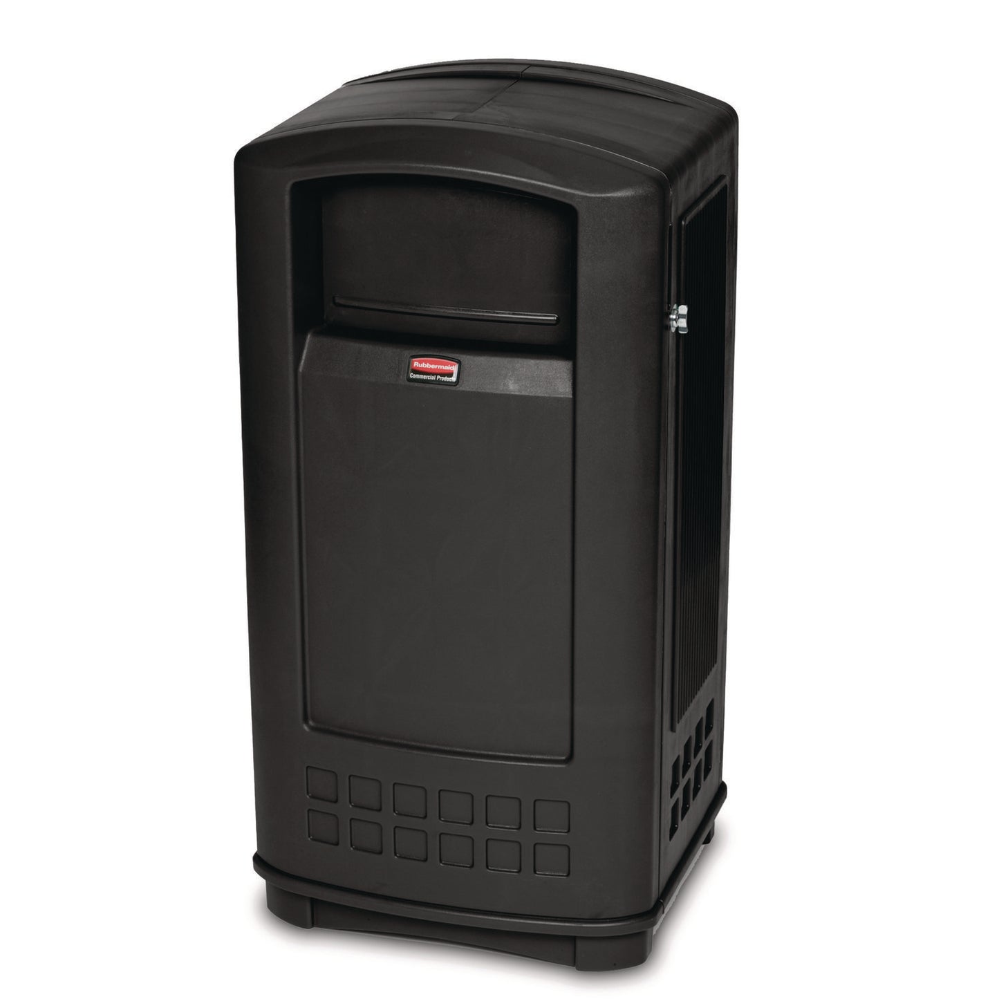 Rubbermaid® Commercial Plaza Jr. Container, 35 gal, Plastic, Black (RCP9P90BLA)