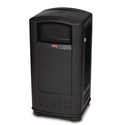 Rubbermaid® Commercial Plaza Jr. Container, 35 gal, Plastic, Black (RCP9P90BLA)