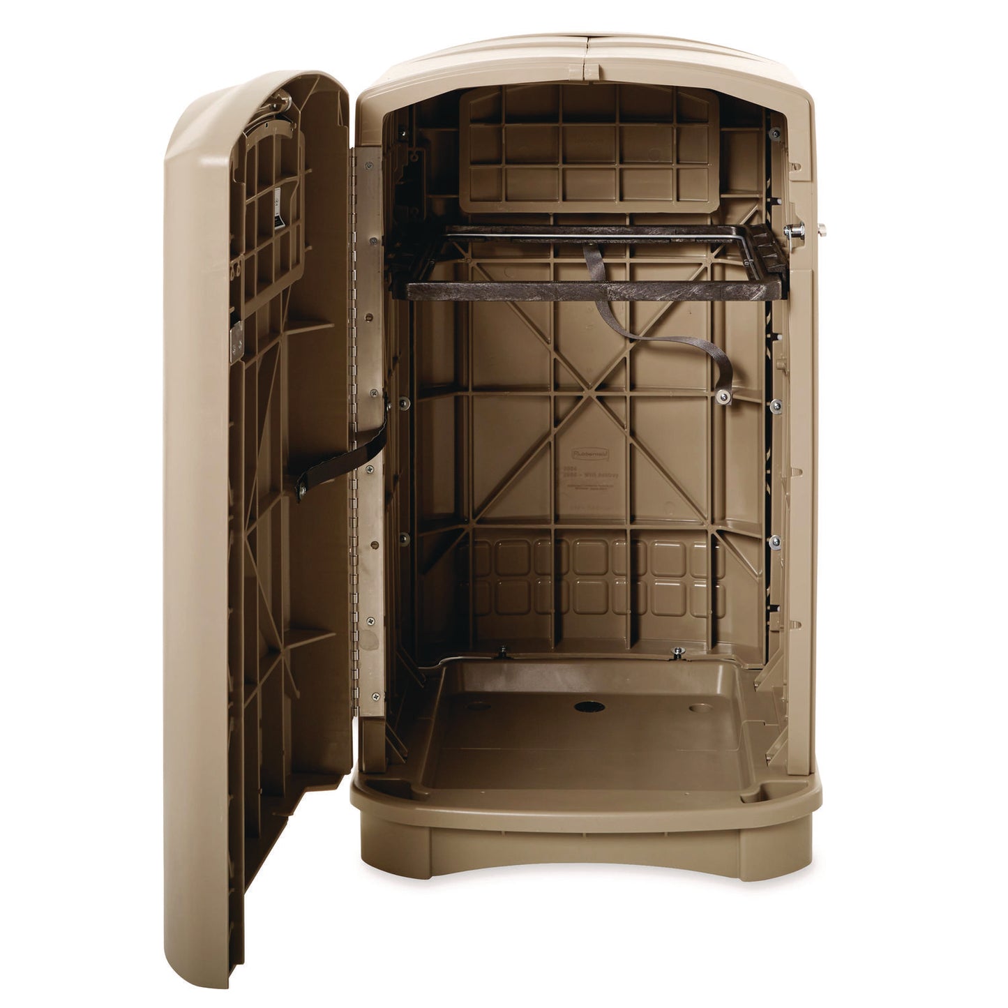 Rubbermaid® Commercial Plaza Jr. Container, 35 gal, Plastic, Black (RCP9P90BLA)