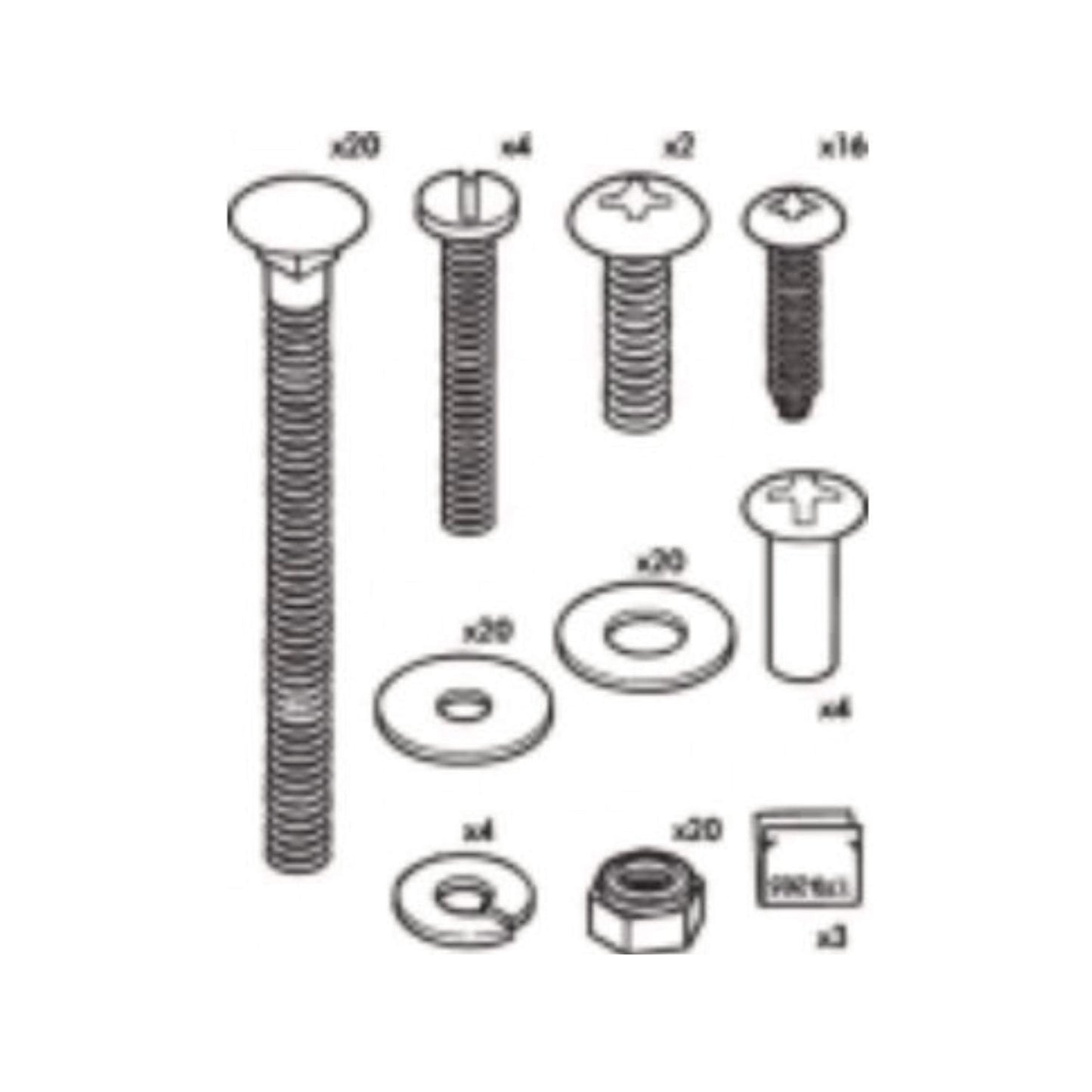 Rubbermaid® Commercial Hardware Kit for Rubbermaid Full Size Housekeeping Carts, Metal, Gray (SGS6189L1)