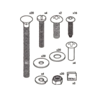 Rubbermaid® Commercial Hardware Kit for Rubbermaid Full Size Housekeeping Carts, Metal, Gray (SGS6189L1)