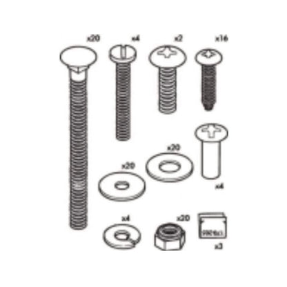 Rubbermaid® Commercial Hardware Kit for Rubbermaid Full Size Housekeeping Carts, Metal, Gray (SGS6189L1)