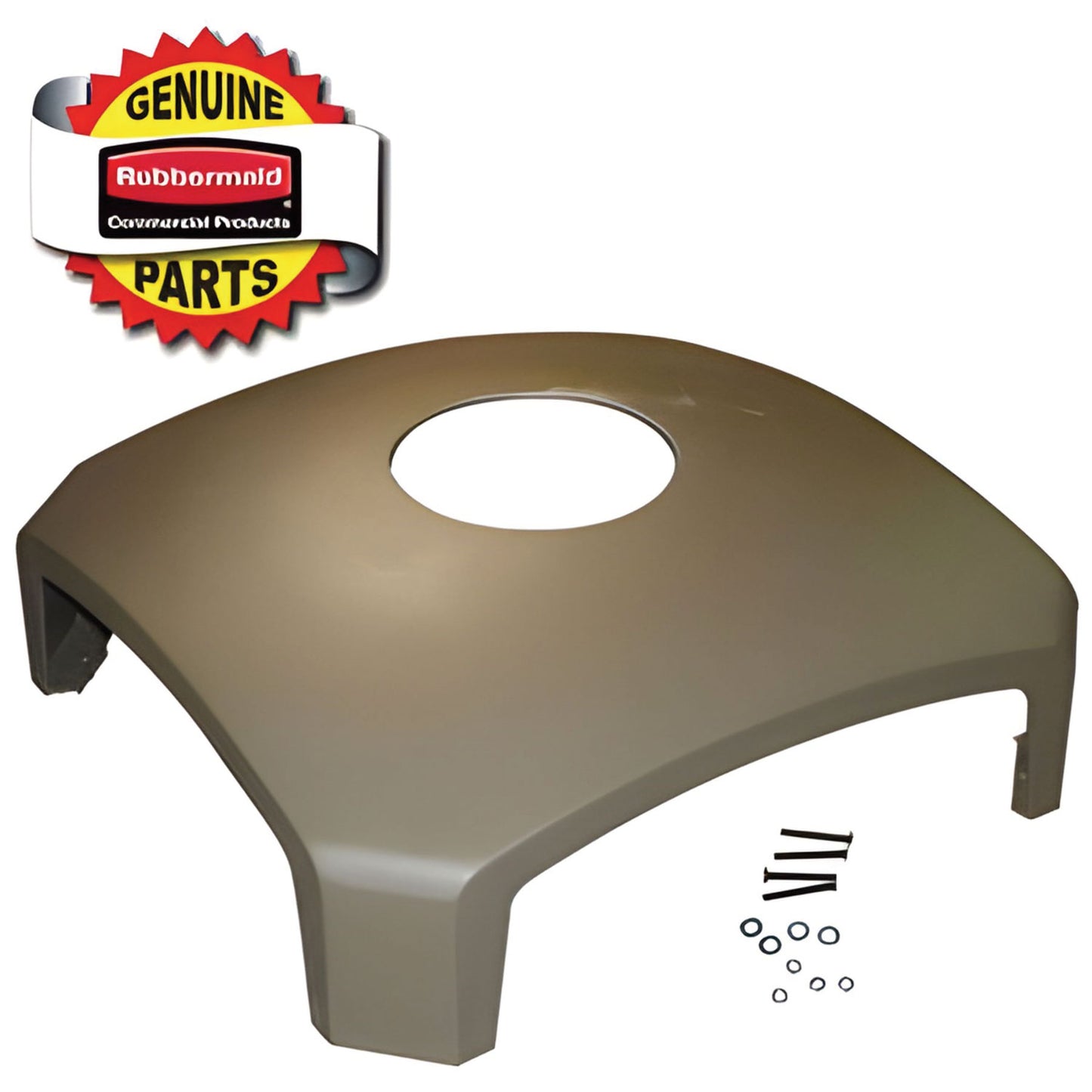 Rubbermaid® Commercial Dome Top with Hole for Landmark Series Waste Receptacle, 26" Diameter, Driftwood (SGSFG3975M2DWOO)