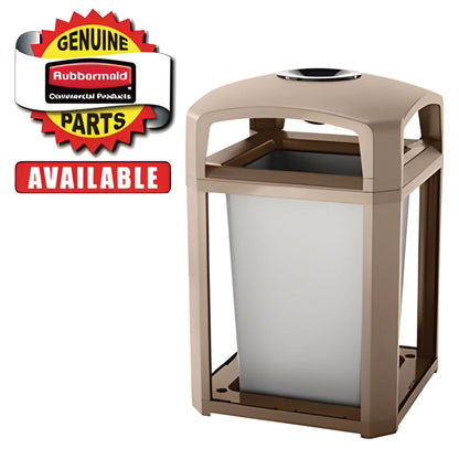 Rubbermaid® Commercial Dome Top with Hole for Landmark Series Waste Receptacle, 26" Diameter, Driftwood (SGSFG3975M2DWOO)