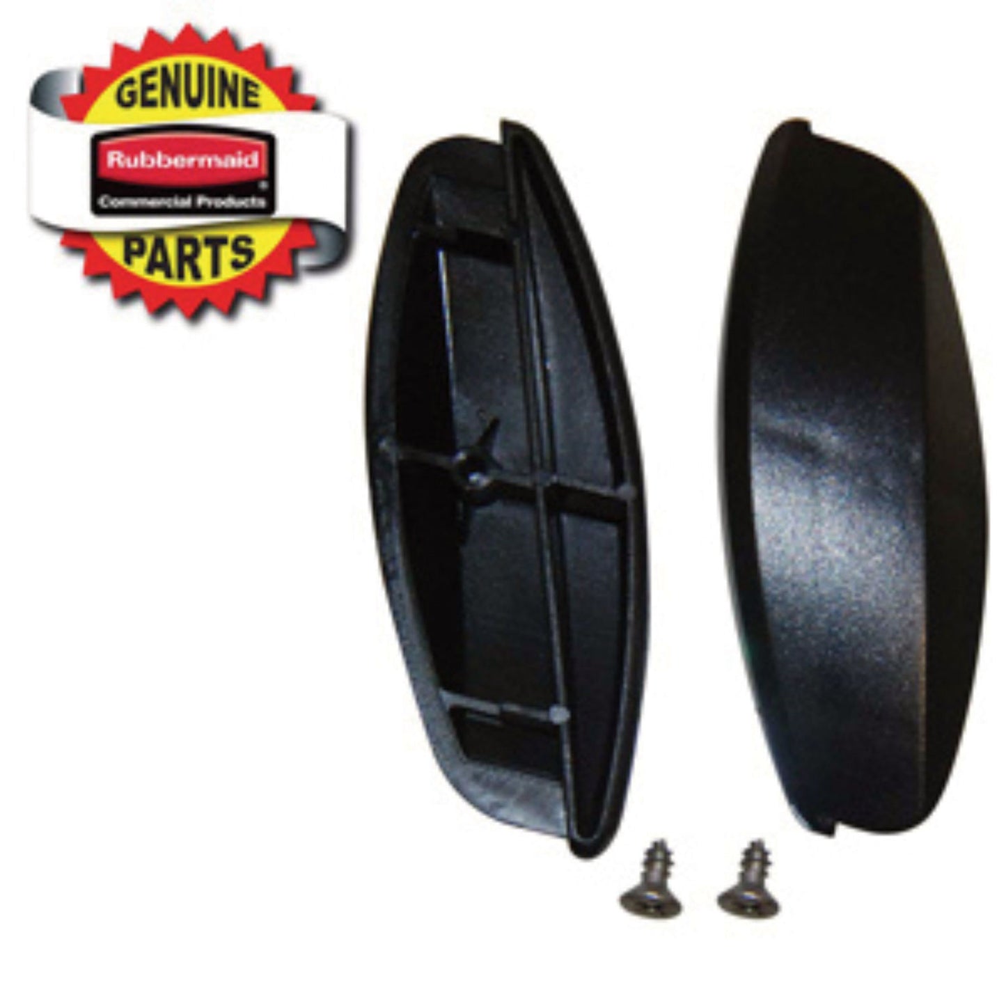 Rubbermaid® Commercial End Caps with Hardware, 18" x 1.5", Black (SGS1791803)