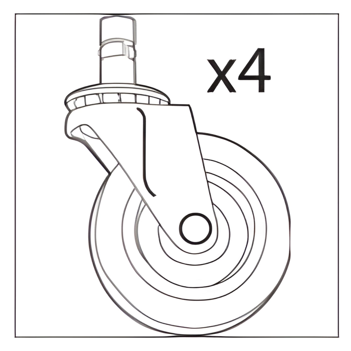 Rubbermaid® Commercial SRP Caster Kit, Four 2.5" Wheels, Gray (SGS1859135)