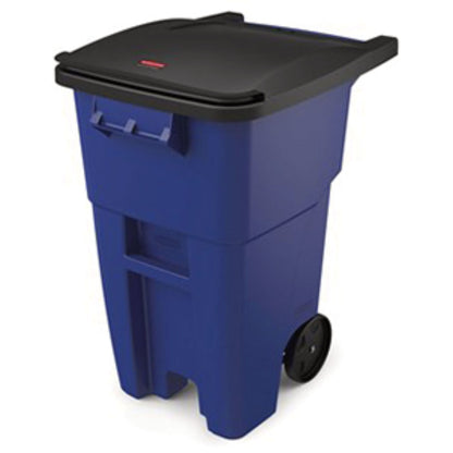 Rubbermaid® Commercial 50-Gallon Rollout Wheels and Push Caps, Two 8" Wheels, Black (SGS9W27L1)