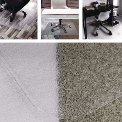 Floortex® Cleartex Unomat Anti-Slip Polycarbonate Chair Mat for Flat Pile Carpeted and Hard Floors, Rectangular, 35" x 47", Clear (FLRNRCMFLPD0003)