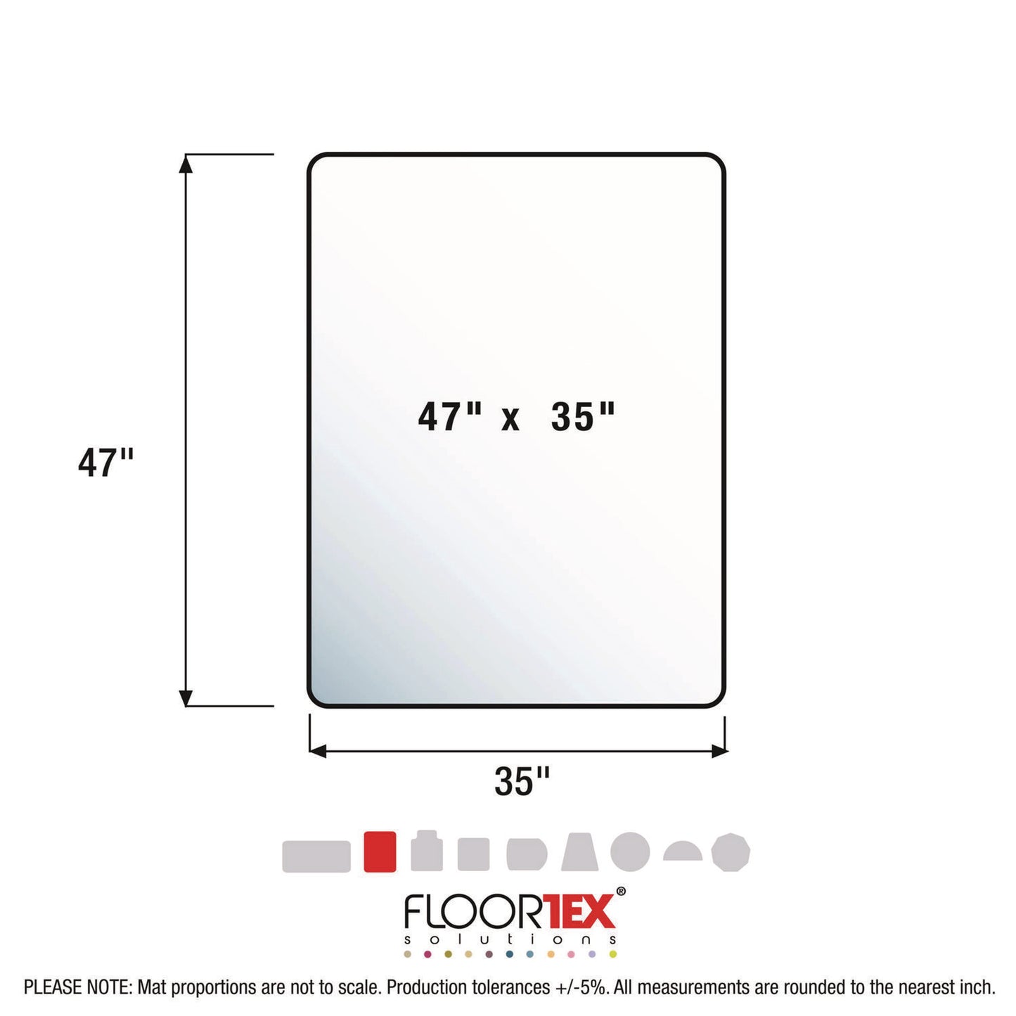Floortex® Cleartex Unomat Anti-Slip Polycarbonate Chair Mat for Flat Pile Carpeted and Hard Floors, Rectangular, 35" x 47", Clear (FLRNRCMFLPD0003)