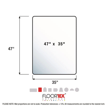 Floortex® Cleartex Unomat Anti-Slip Polycarbonate Chair Mat for Flat Pile Carpeted and Hard Floors, Rectangular, 35" x 47", Clear (FLRNRCMFLPD0003)