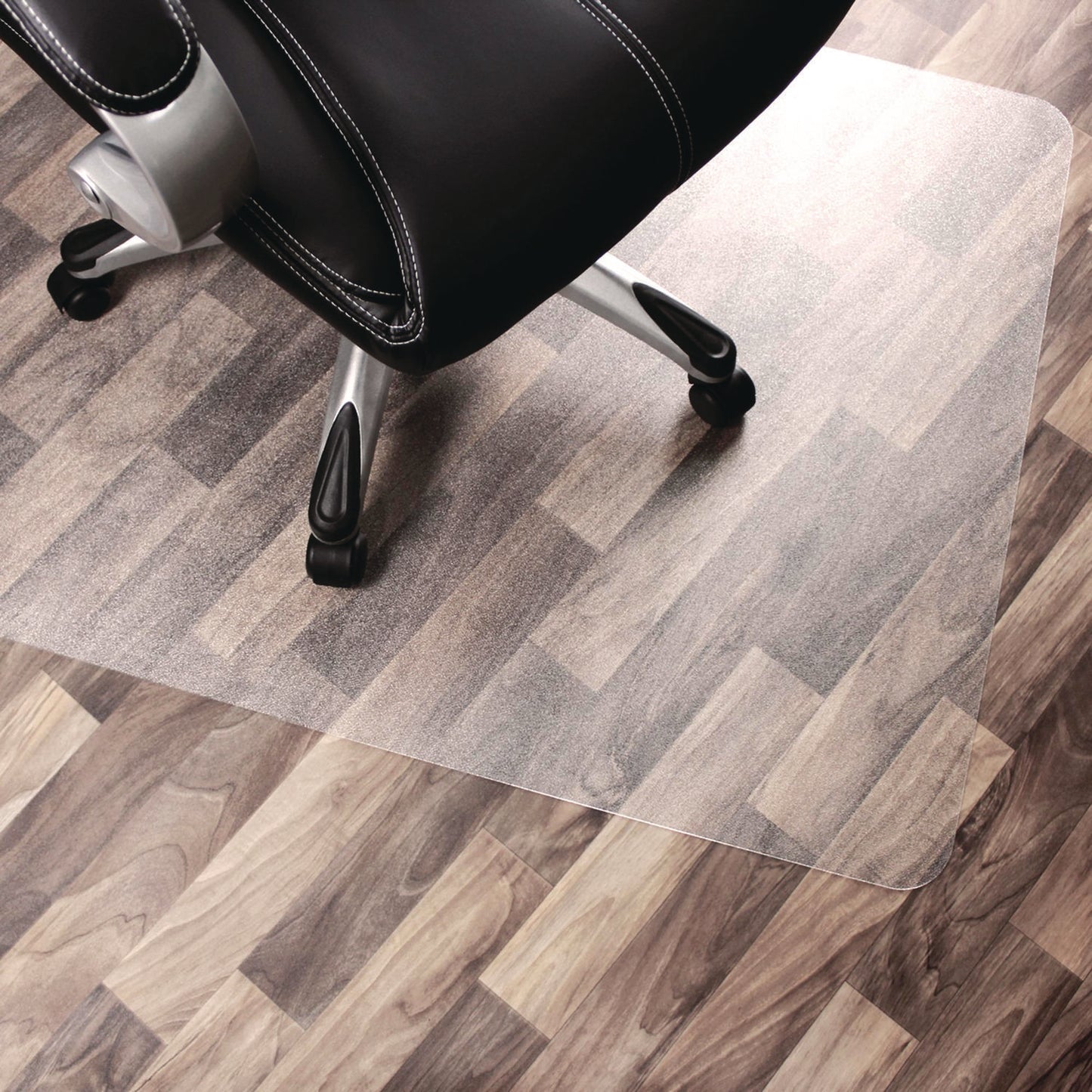 Floortex® Unomat Anti-Slip Polycarbonate Chair Mat for Hard Floors and Carpet Tiles, Rectangular, Straight Edges, 60" x 48", Clear (FLRNRCMFLPD0005)