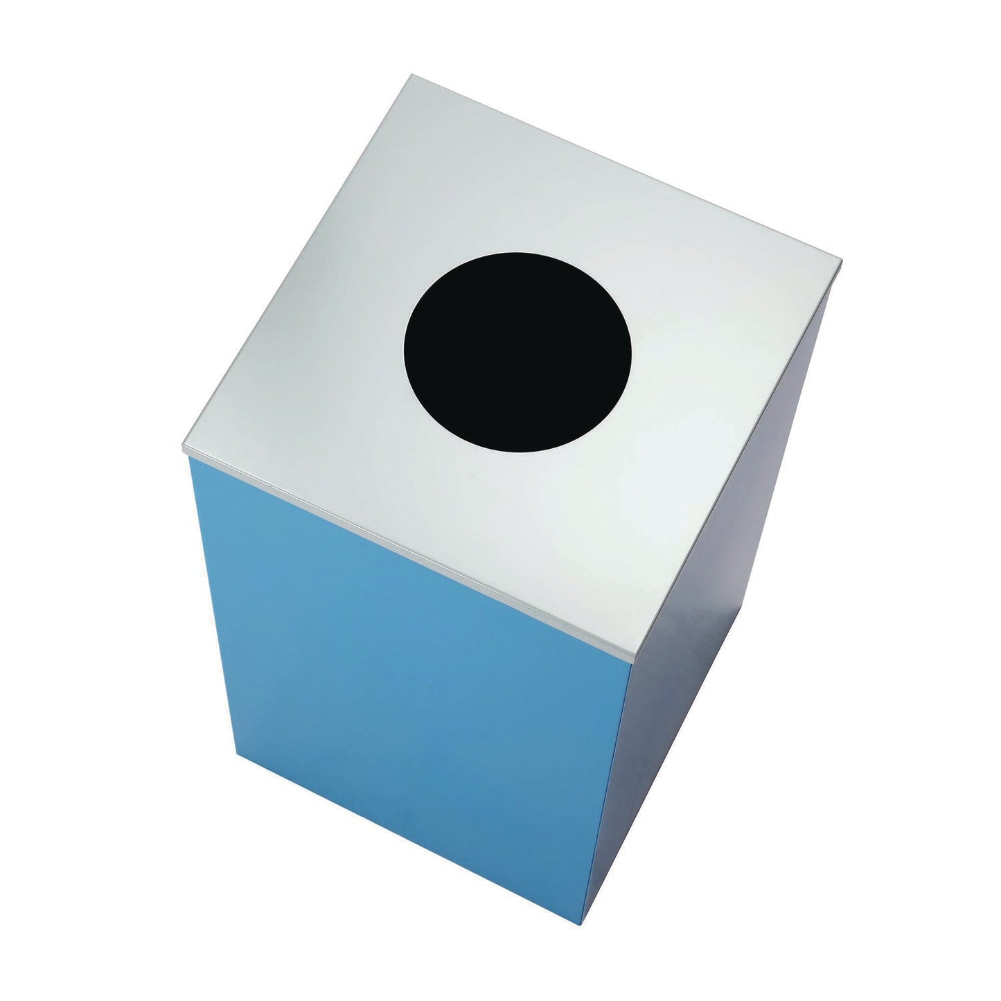 alpine-industries-29-gallon-trash-recycling-cans-steel-blue-recycling-with-circle-lid-black-trash-can-with-square-lid-alh4450blkkit6_6