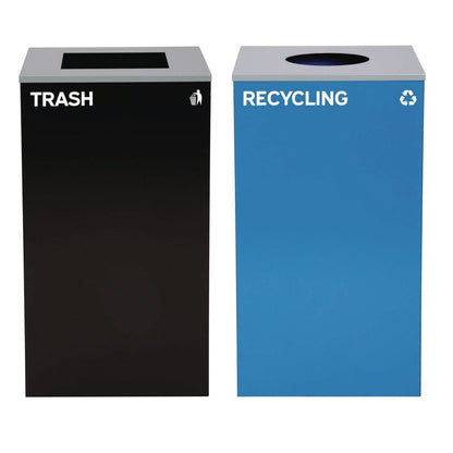 alpine-industries-29-gallon-trash-recycling-cans-steel-blue-recycling-with-circle-lid-black-trash-can-with-square-lid-alh4450blkkit6_1