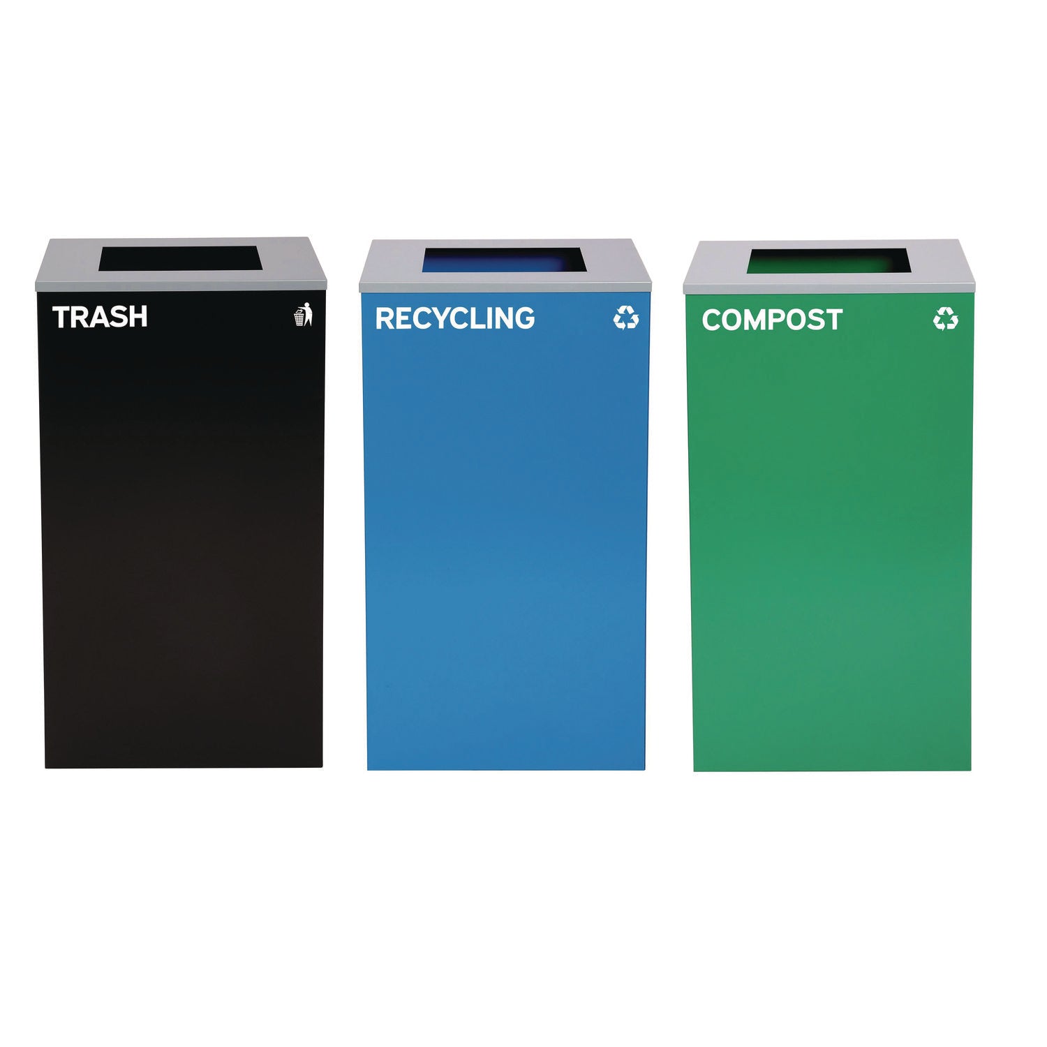 alpine-industries-29-gallon-trash-recycling-cans-steel-blue-recycling-can-green-compost-can-black-trash-can-with-square-lids-alh4450blkkit14_1