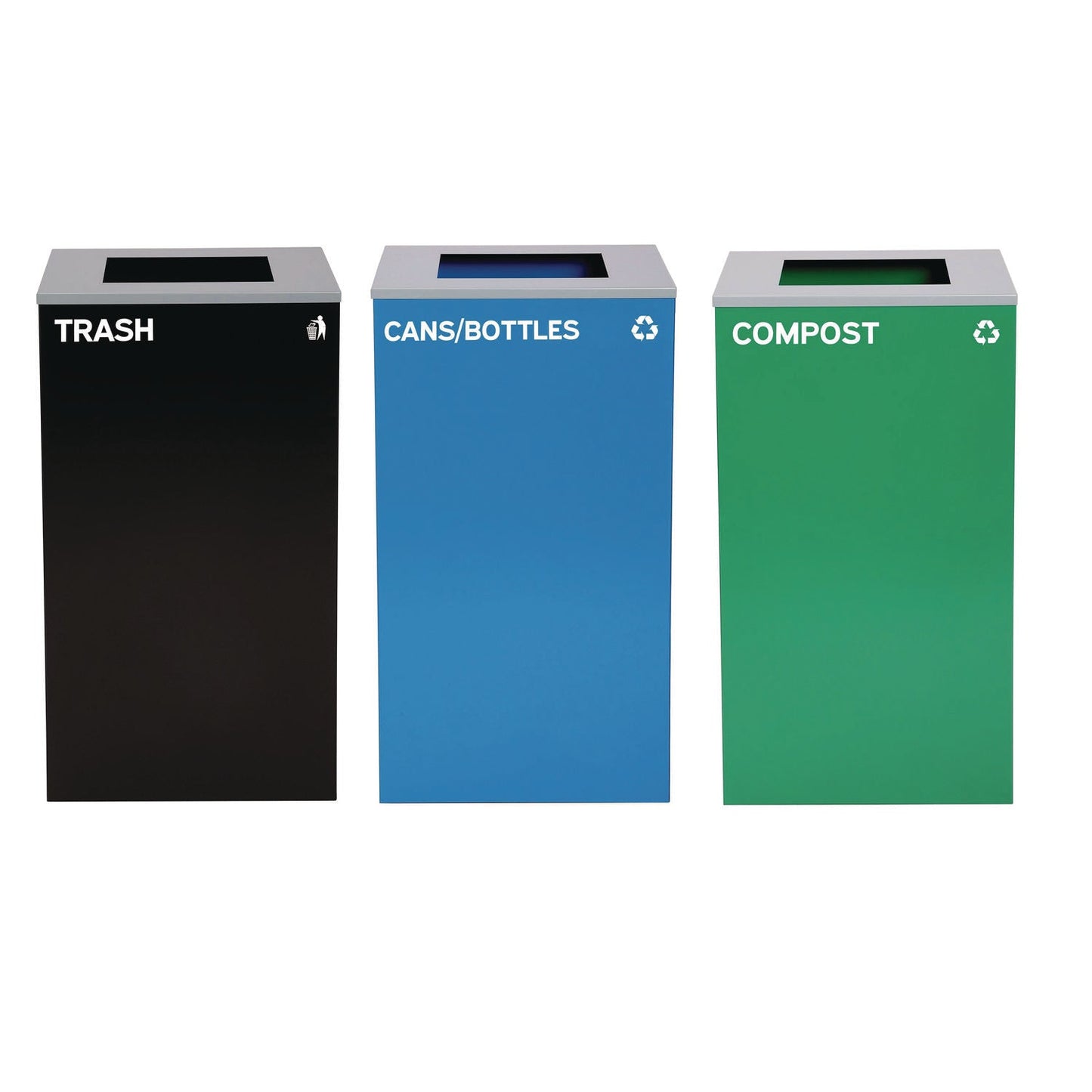 alpine-industries-29-gallon-trash-recycling-cans-steel-blue-cans-bottles-recycling-can-green-compost-can-black-trash-can-with-square-lids-alh4450blkkit16_1