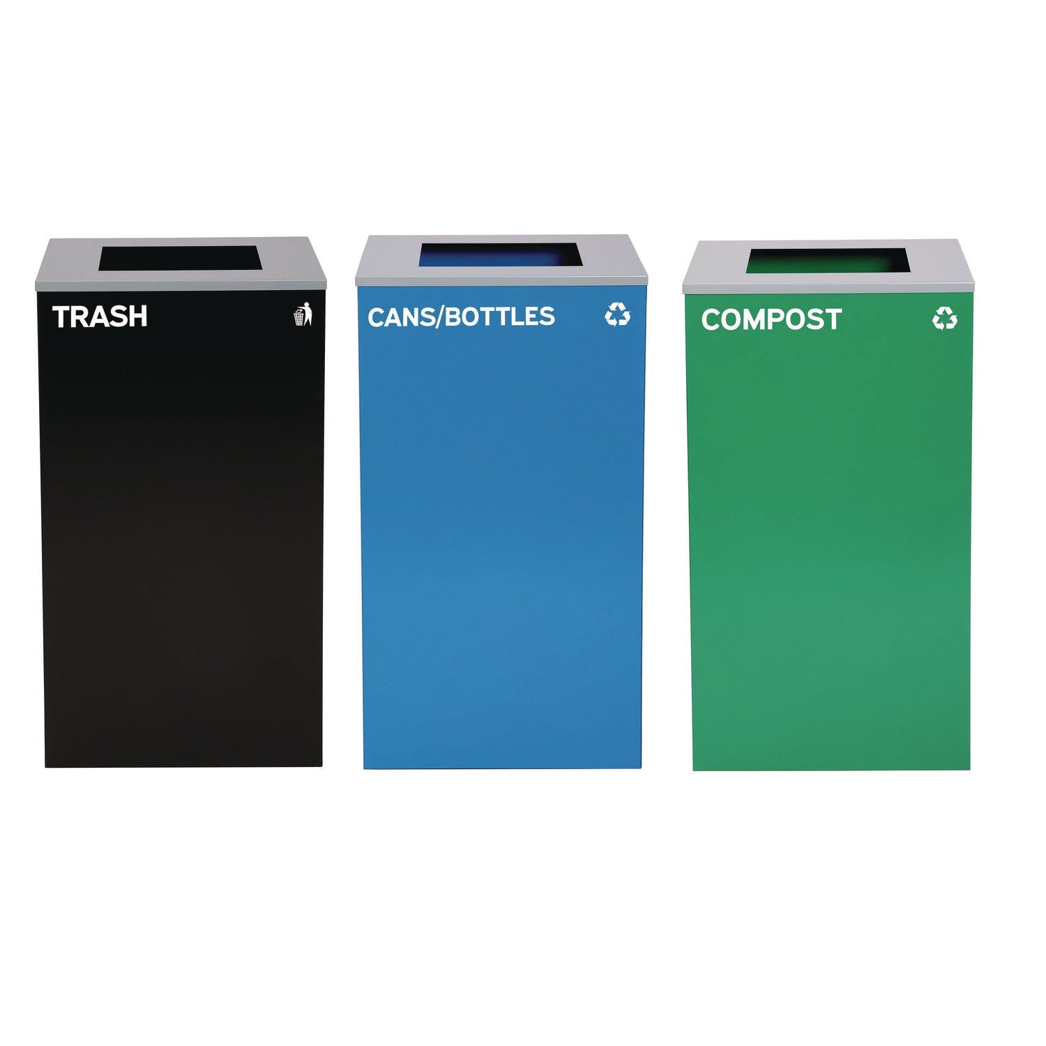 alpine-industries-29-gallon-trash-recycling-cans-steel-blue-cans-bottles-recycling-can-green-compost-can-black-trash-can-with-square-lids-alh4450blkkit16_1