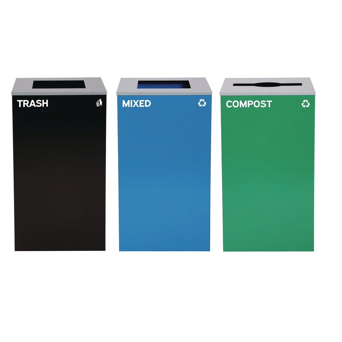 alpine-industries-29-gallon-trash-recycling-cans-steel-blue-mixed-recycling-and-black-trash-cans-w-square-lids-green-compost-can-w-mixed-lid-alh4450blkkit24_1