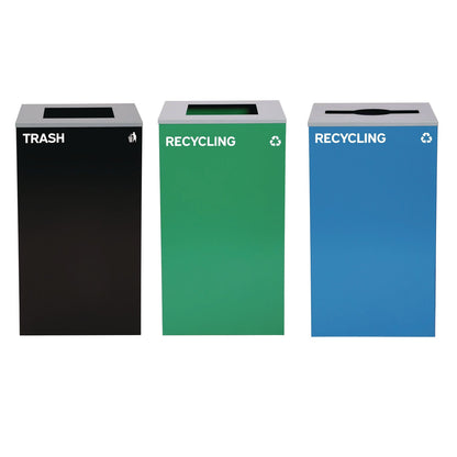 alpine-industries-29-gallon-trash-recycling-cans-steel-blue-recycling-can-w-mixed-lid-green-recycling-can-and-black-trash-can-with-sq-lid-alh4450blkkit26_1
