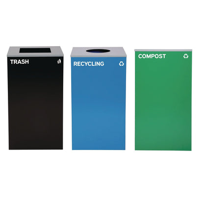 alpine-industries-29-gallon-trash-recycling-cans-steel-blue-recycling-can-w-circle-lid-green-compost-can-and-black-trash-can-w-square-lids-alh4450blkkit32_1