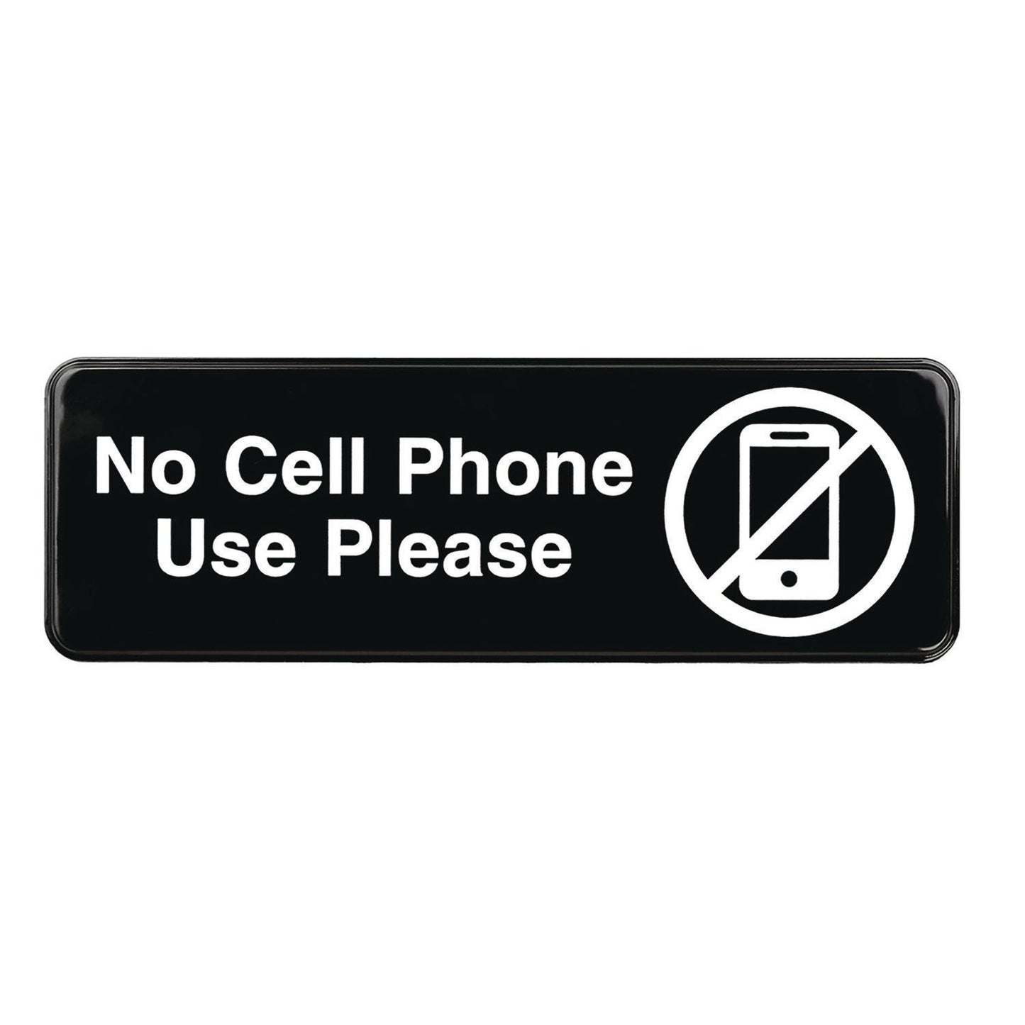 excello-global-products-r-no-cell-phone-use-please-indoor-outdoor-wall-sign-9-x-3-black-face-white-graphics-3-pack-exoegphd0266s_2